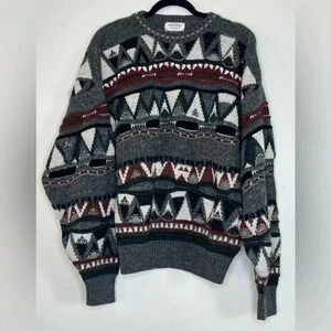Gallagher‎ Bassano Men’s Wiool blend Crew Neck 3D Knit Swrater Sz XL